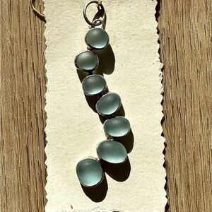 Elegant Sterling Silver and Blue Glass Pendant For A Necklace